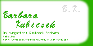 barbara kubicsek business card